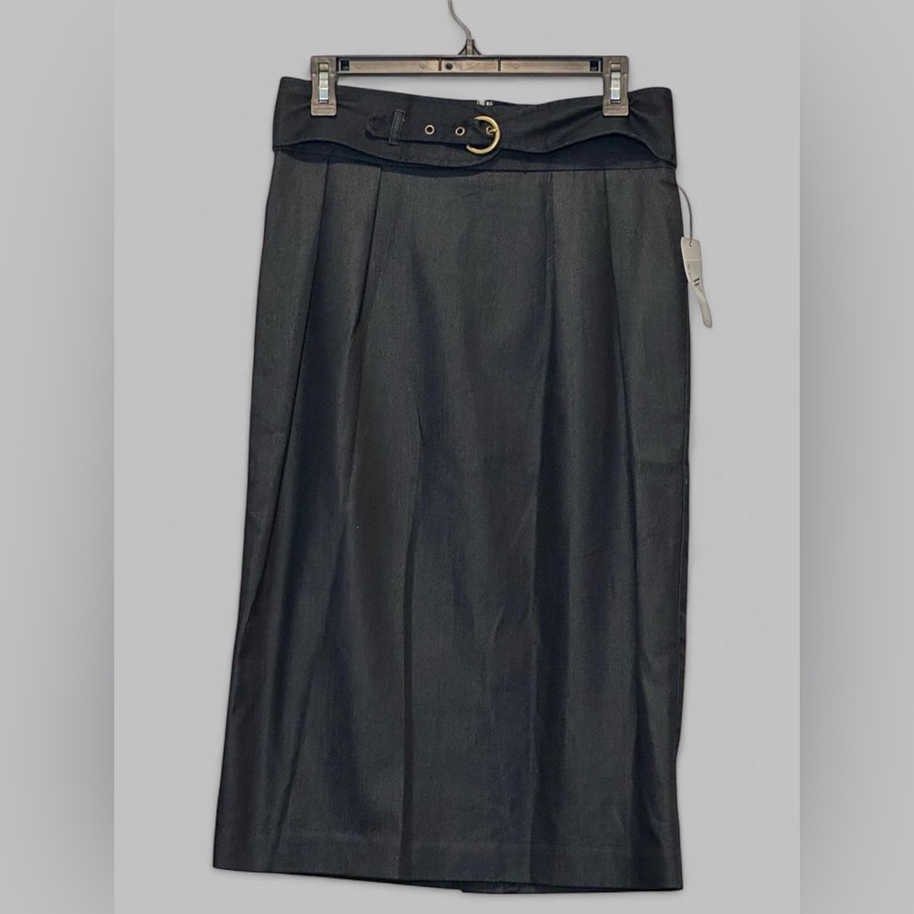 Worthington Black Business Midi Skirt with Belt Size 10